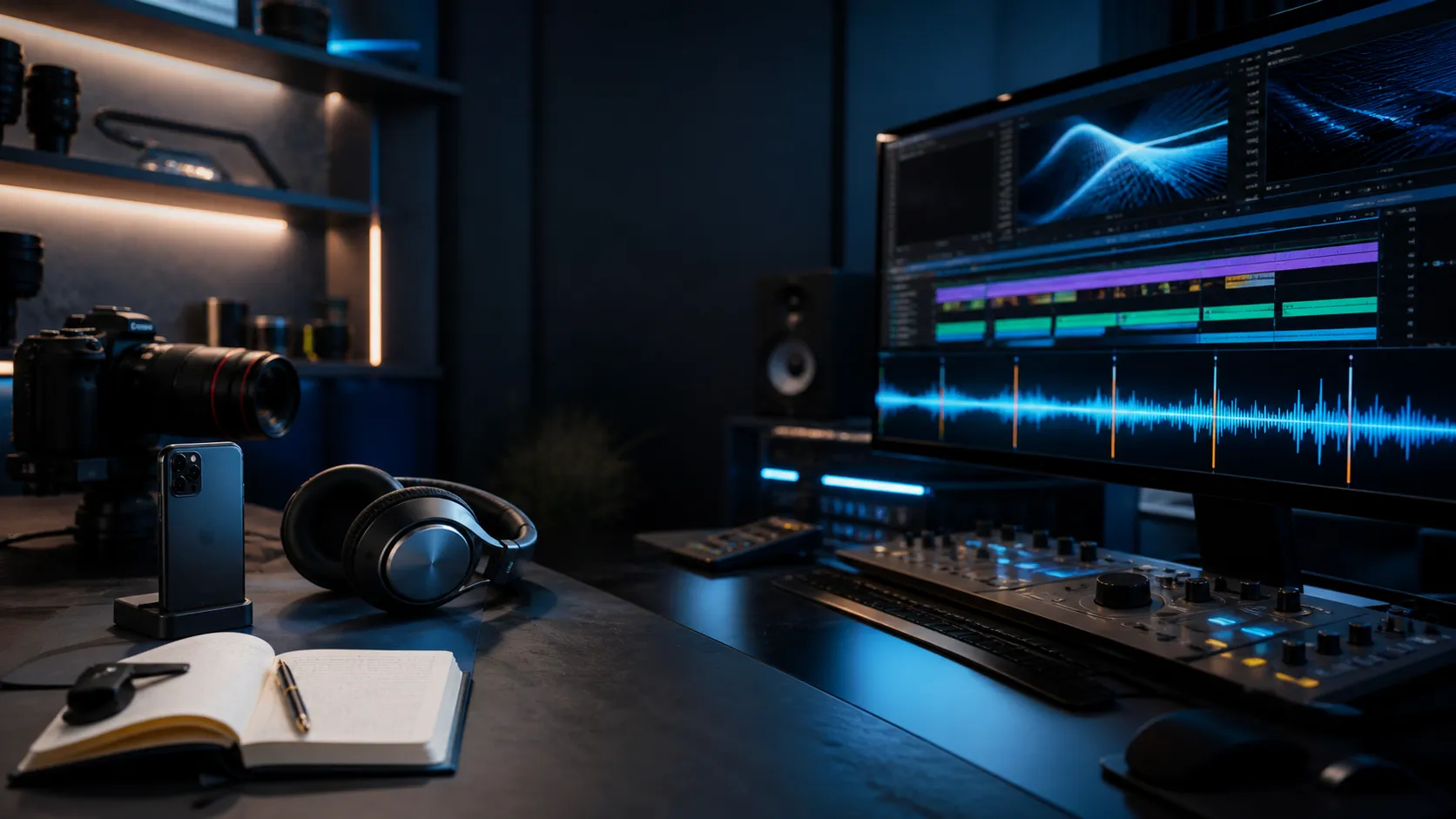 Studio Tech2u łączące testy technologii, montaż wideo i analizę rytmu